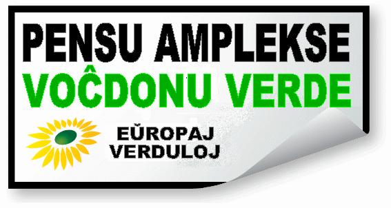 Pensu amplekse -
Voĉdonu Verde